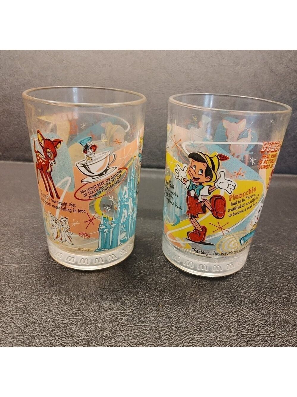 Disney 100 Years of Magic McDonald's Glasses Vintage Set of 2